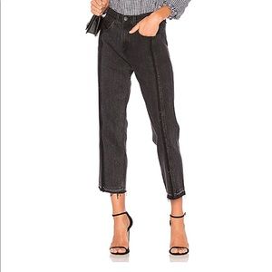 Rag and Bone Black Magnolia Two Tone Crop Jeans